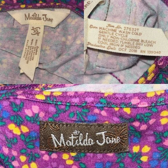 Matilda Jane Walking On a Cloud Mesh Babydoll Top Purple Women's Size Medium - Picture 4 of 16